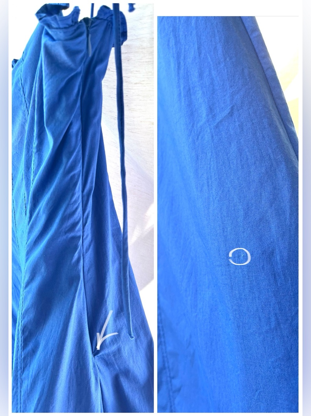 Zara Poplin Strappy Midi Dress V-Neck Ruffles Cornflower Blue Small NWT - Picture 16 of 16